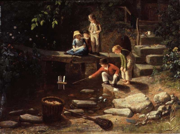 Danby, Boys Sailing a Little Boat