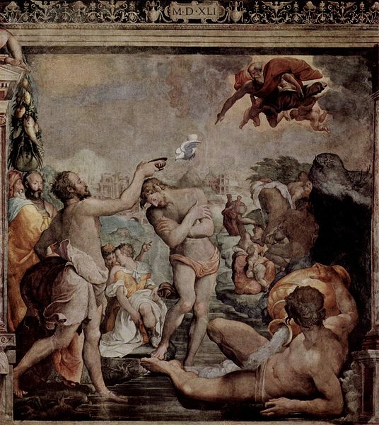 del Conte, Detail of Fresco (Baptism of Christ) 1541