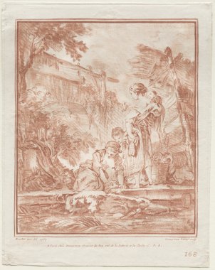 Demarteau engraving, Washerwoman