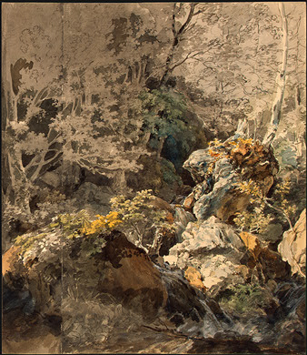 Dillis painting,Waterfalls in a Mountain Forest 1797