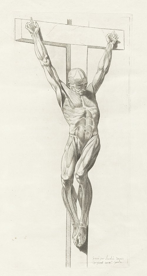 Gamelin painting, Anatomical Crucifixion Sketch