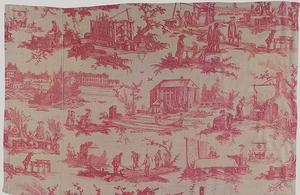 Huet painting, The Activities of the Factory, Fabric Design