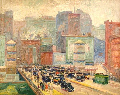 Krehbiel, Looking South Across the Michigan Avenue Bridge