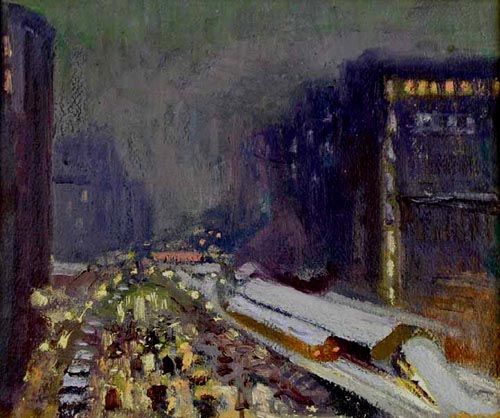 Krehbiel, Dusk Over Chicago El Station