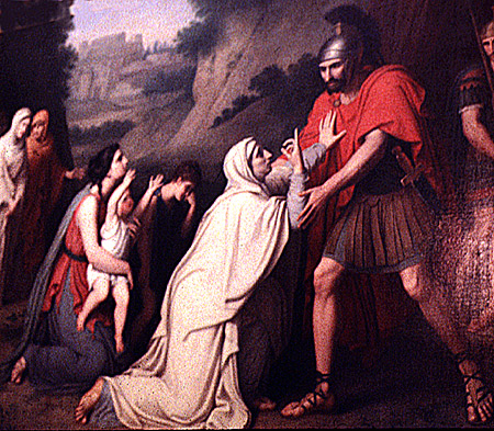 Landi painting, Venturia at the Feet of Coriolanus