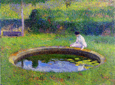 Madame Henri Martin Assise Sur La Margelle d'un des Bassins de Marquayrol