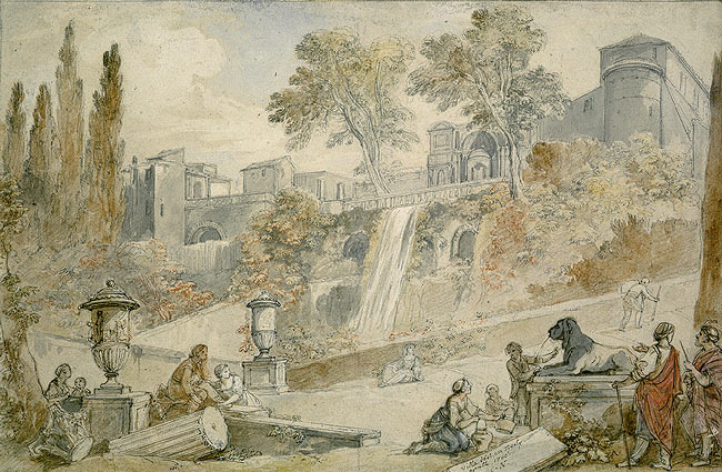 Natoire work, Gardens of the Villa d'Este at Tivoli