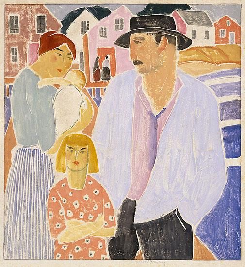 Nordfeldt, Fisherman's Family, 1916
