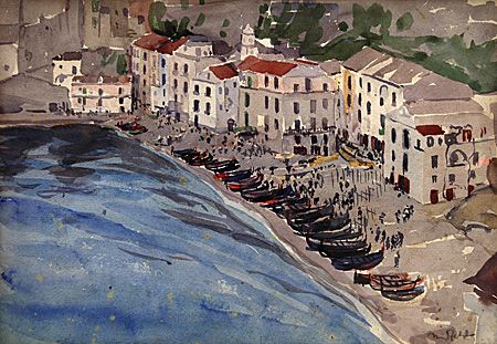 Nordfeldt, Boats Ashore, Italy