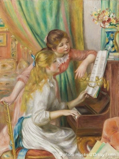 Renoir painting, Girls at the Piano , 1892