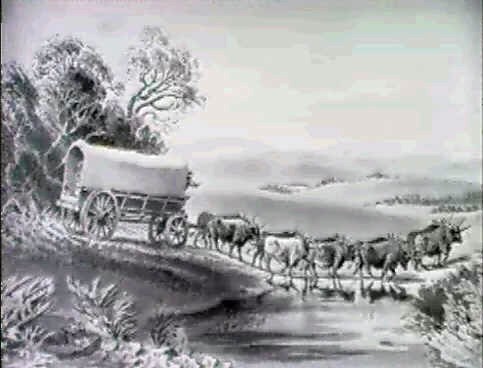 Cape Wagon Crossing a River