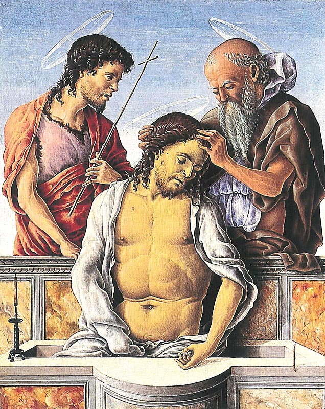 Zoppo, The Dead Christ with Saint John the Baptist and Saint Jerome, 1470