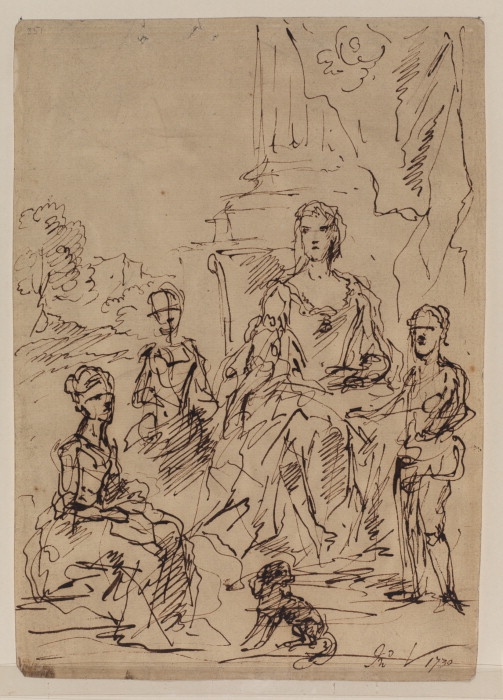 Vanderbank, Sketch for a family portrait group 1730