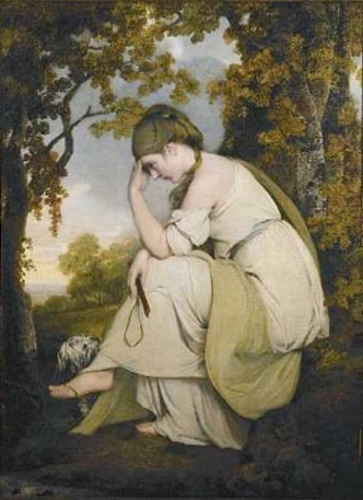 Wright painting, Maria and her Dog Silvio