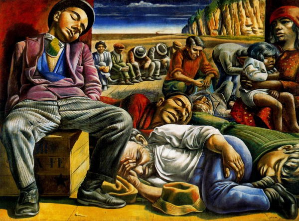 Antonio Berni, Desocupados, 1934, témpera sobre arpillera, 218 x 300 cm