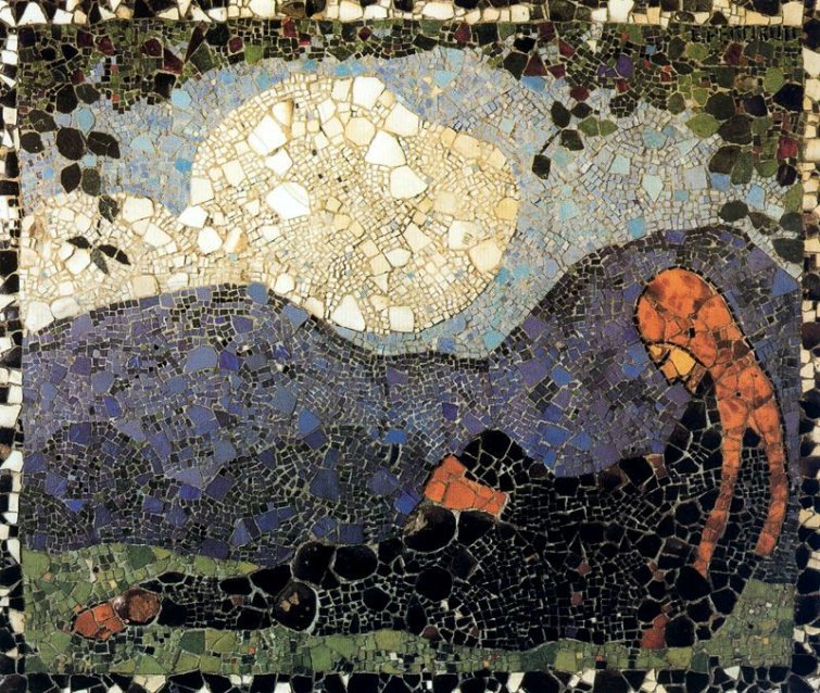 Meditazione, mosaico, 78 x 91 cm, 1915, Colección Fundación Pettoruti
