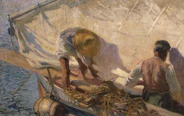 Cesáreo Bernaldo de Quirós, Los Pescadores – 1904 - óleo sobre tela , 95 x 145 cm