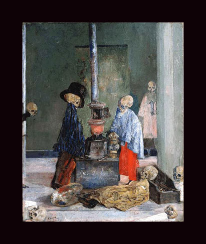 Ensor painting, Skeletons Warming Themselves