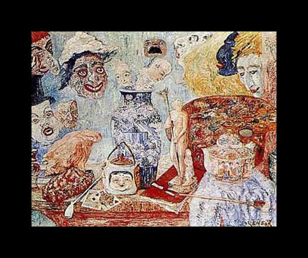 Ensor painting, Still Life With Masks