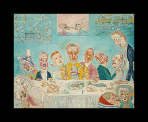 Ensor painting, The Banquet of the Starved 1915