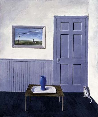 Gertrude Abercrombie, White Cat, ca. 1935-1938, oil on canvas; 36 x 30 1/.8 inches; Smithsonian American Art Museum.
