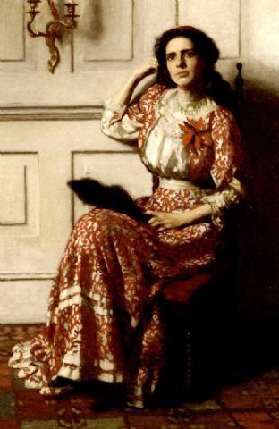 Anshutz, Portrait of Rebecca H. Whelan; oil on canvas; 152 x 101.6 cm.; (1910); signed. 