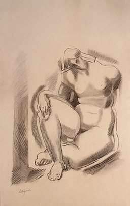 Archipenko, Seated Female Nude with Left Leg Bent