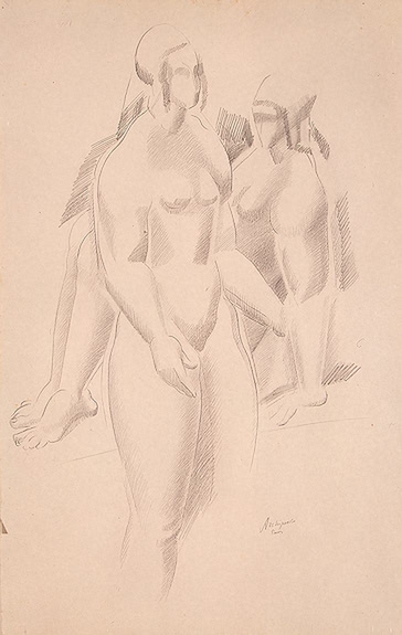 Archipenko, Two Nude Female Figures (Standing and Seated)