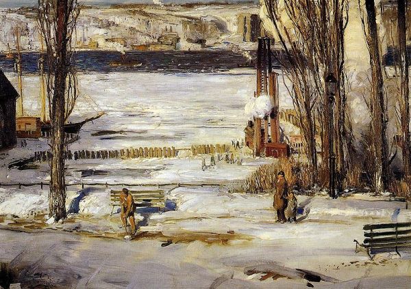 Bellows, A Morning Snow, Hudson River, 1910