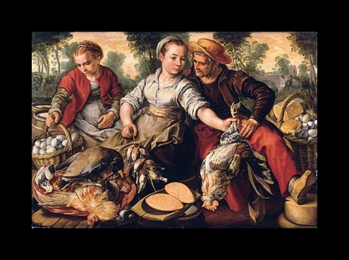 Beuckelaer Painting, Market Scene with Chicken