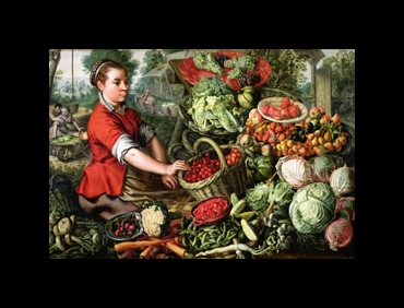 Beuckelaer Painting, The Vegetable Seller
