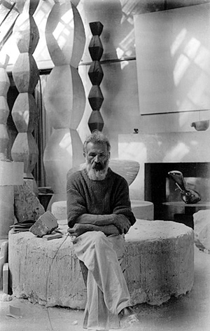 Brancusi, Artist in his studio