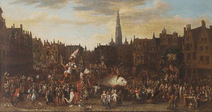 The Ommegang in Antwerp at the Meir 1689