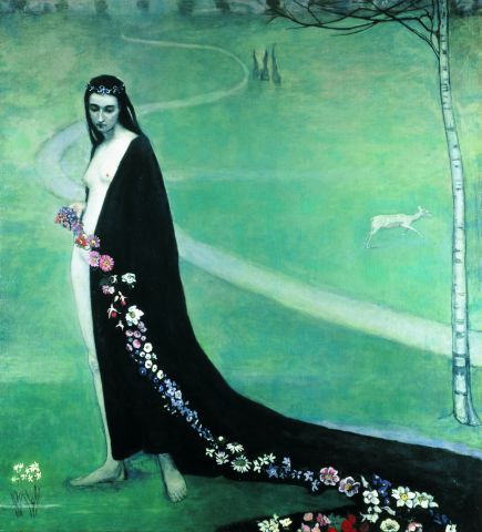 Brooks, Woman with Flowers