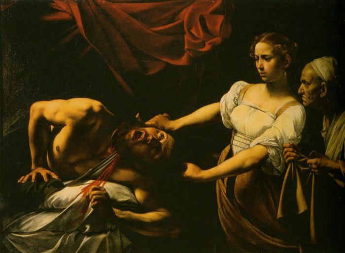Caravaggio painting, Carvaggio, Judith and Holofernes