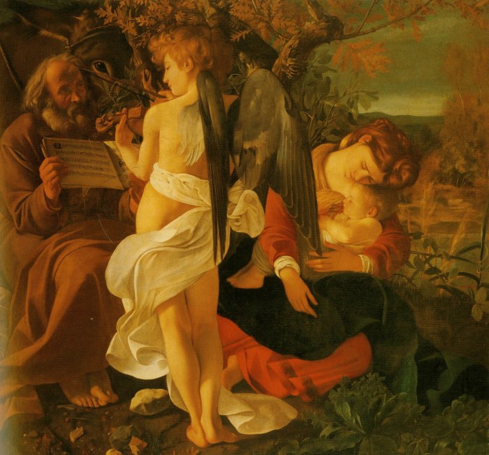 Caravaggio painting, The Rest on the Flight to Egypt, ca. 1596-97
