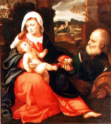 Il Cariani painting, Holy Family