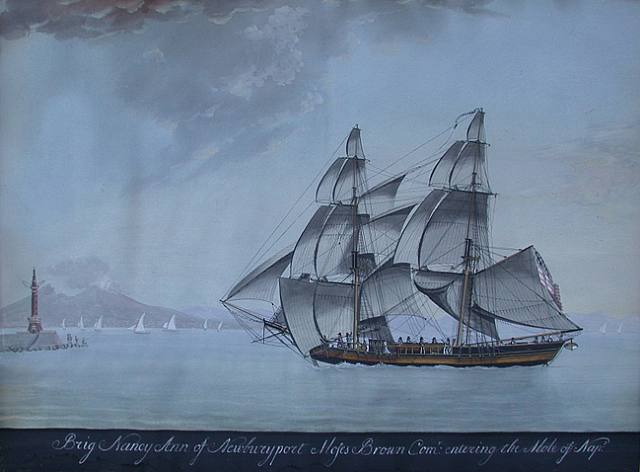 Brig Nancy Ann of Newburyport Moses Brown Commander Entering the Mole of Naples 1811