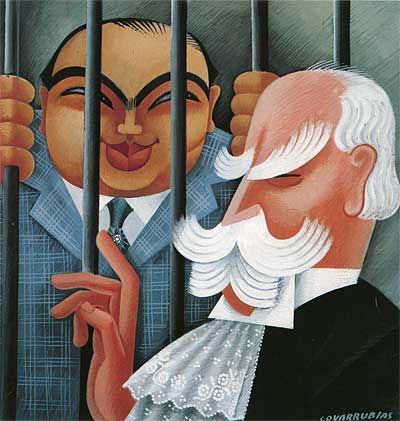 Covarrubias, Al Capone & Chief Justice Charles Evans Hughes, 1932