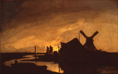Croce painting, Moonrise on the Yare