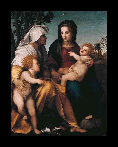 del Sarto Painting, The Virgin and the Infant with Saint Elizabeth and John the Baptist