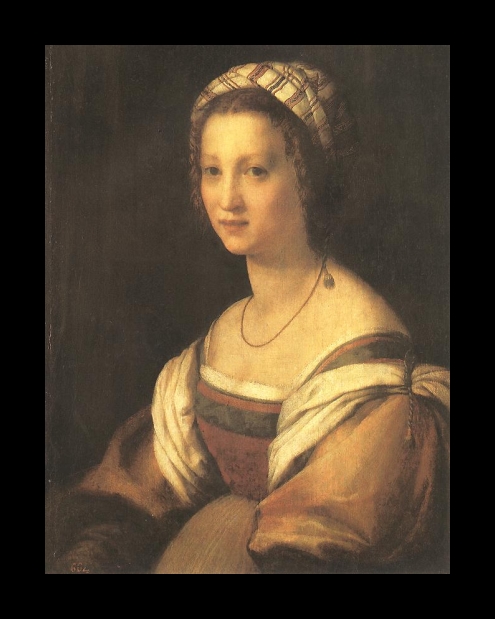 del Sarto Painting, Portrait of the Artists Wife