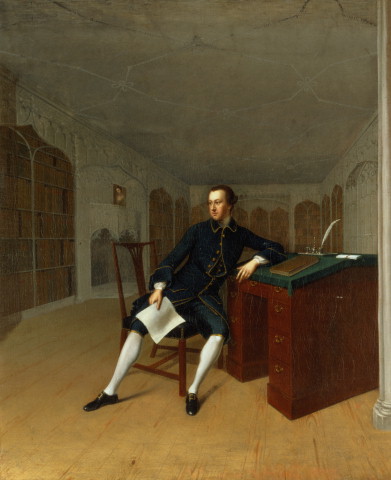 Devis painting,Sir Roger Newdigate in the Library at Arbury
