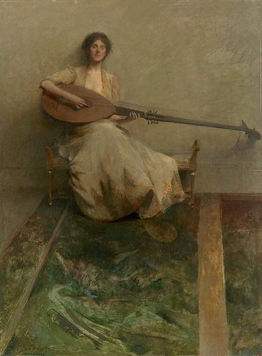 Dewing, Girl with Lute 