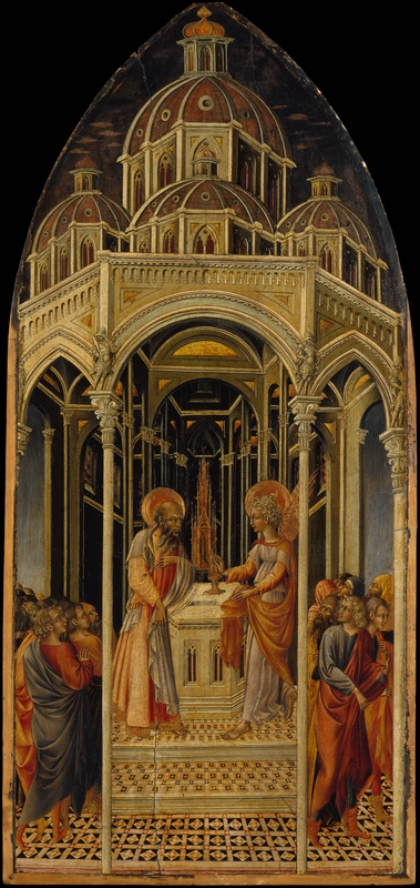 di Paolo, The Annunciation to Zacharias; The Angel of the Annunciation
