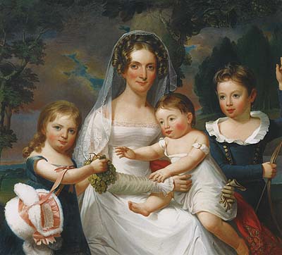 Elizabeth Wurtz Elder And Her Three Children 1825