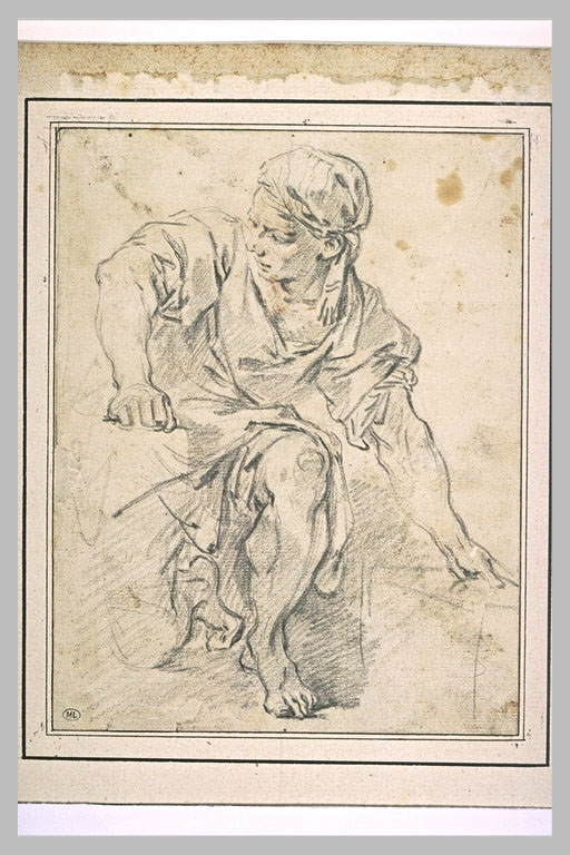Eisen painting, Homme, vetu d'une robe, assis (Man, dressed in a robe, seated)