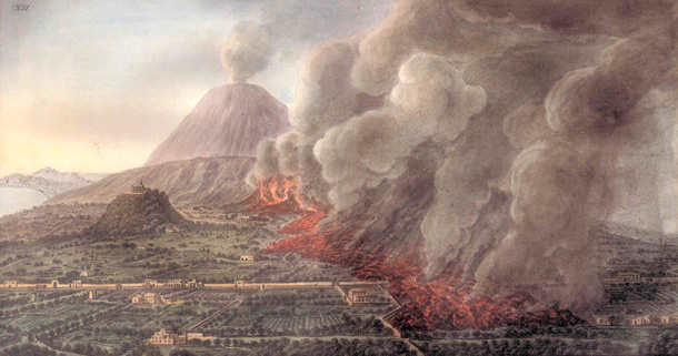 Fabris painting, Eruption Of Mt. Vesuvius