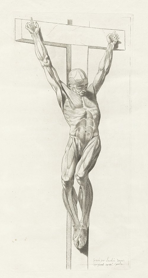 Gamelin painting, Anatomical Crucifixion Sketch