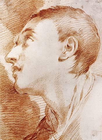 Ubaldo Gandolfi painting, Head of a Boy in Profile